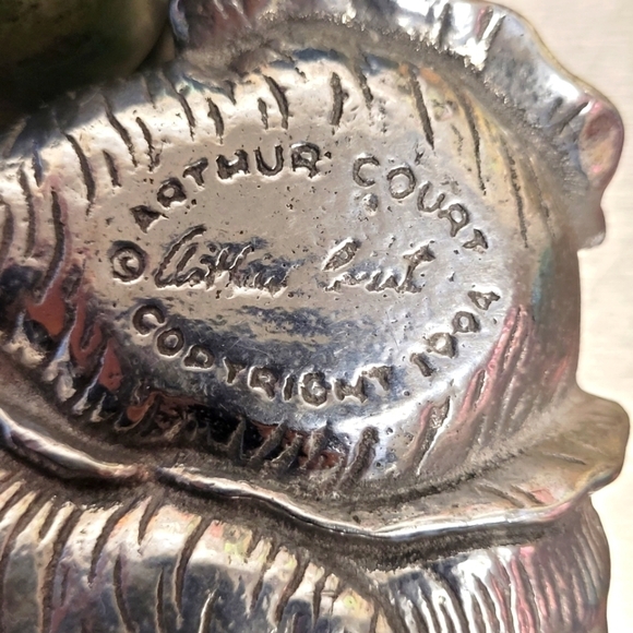 Arthur Court Vintage Elephant Salt & Pepper Shakers Aluminum Green Marble 1994 - Picture 9 of 13